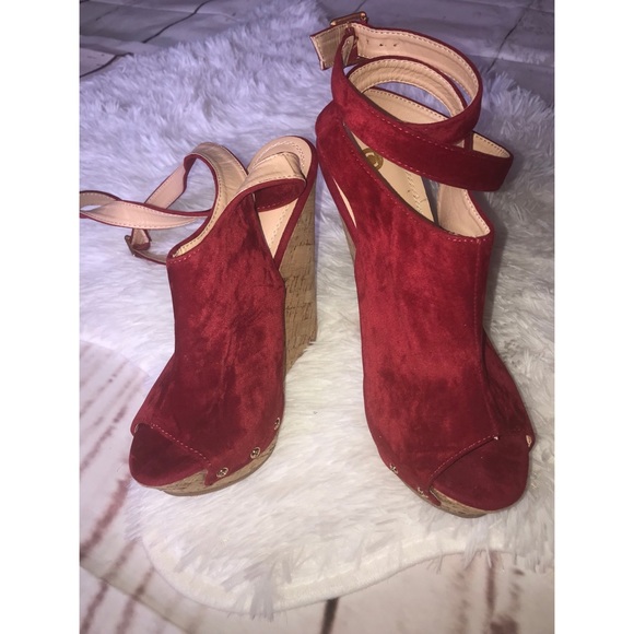 Shoes - RED WEDGED HEELS